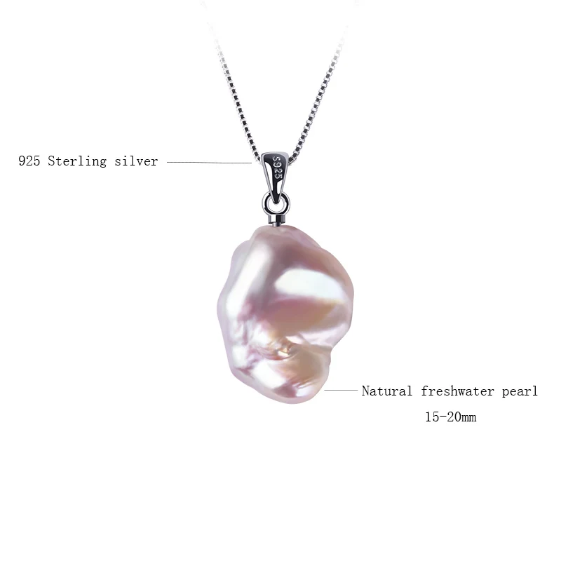 Жемчужная подвеска в стиле барокко BaroqueOnly из натурального пресноводного серебра