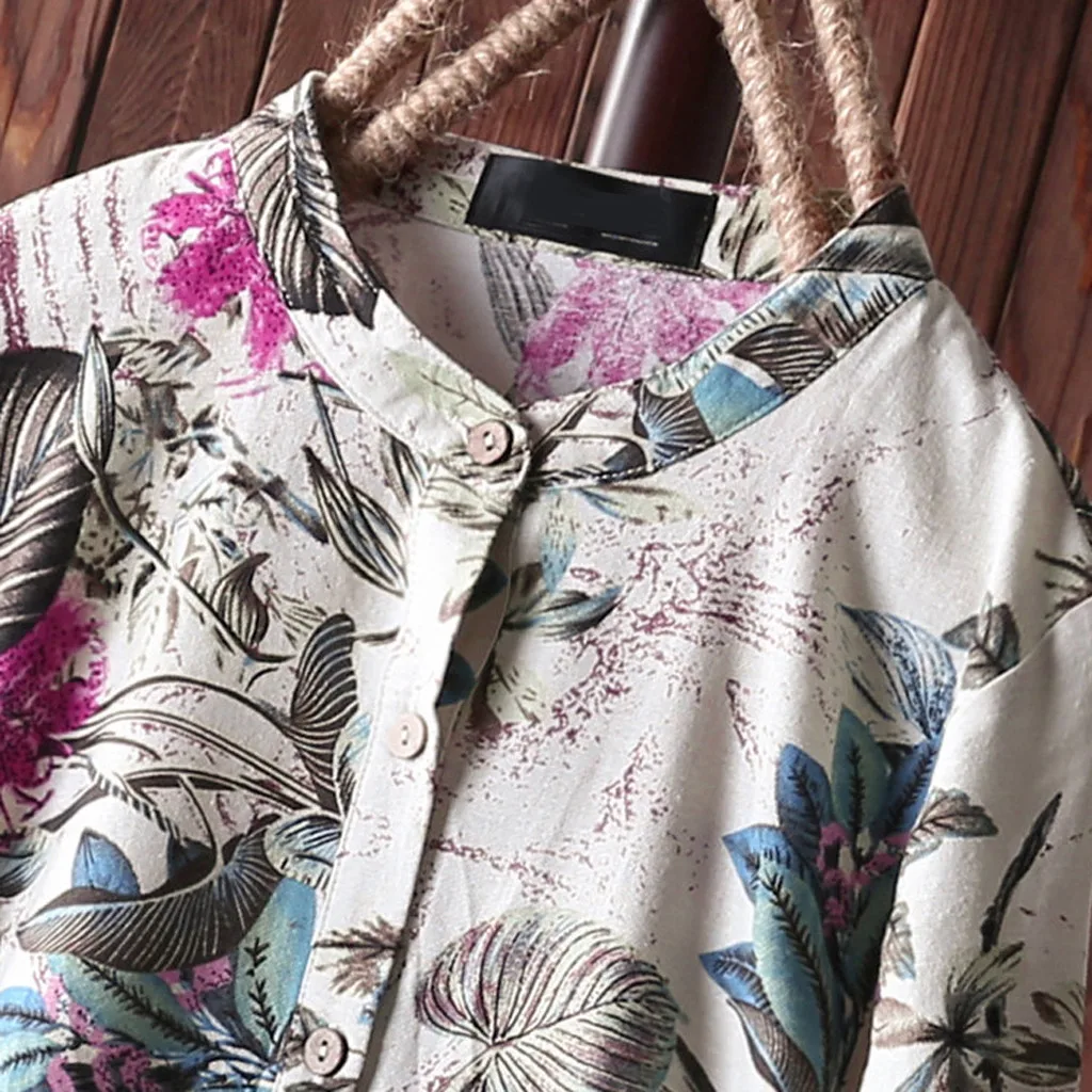 

Women Dresses M-5XL Women Plus Size Leaves Floral Print Pleated Vintage Long Sleeve Maxi Dress vestidos femininos