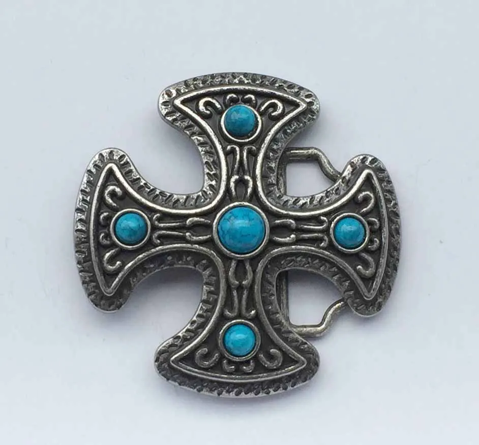 Металлическая перекрестная Пряжка 85 мм с логотипом синего камня|Пряжки и крючки|