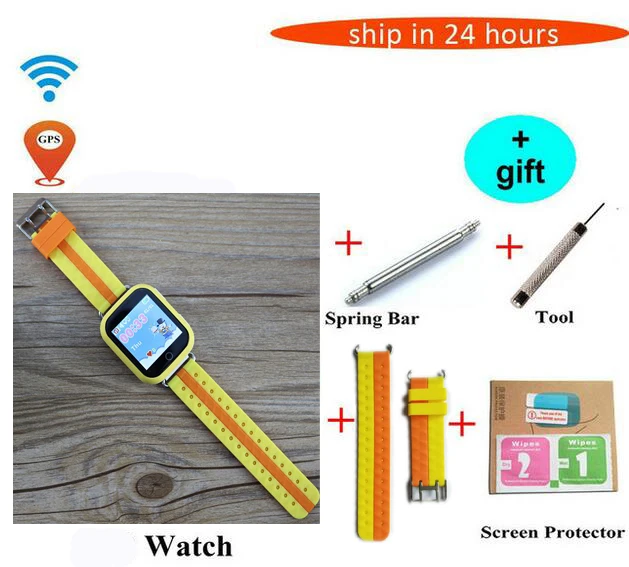 Умные детские часы Smarcent q750 q100 с gps, Детские умные часы, Wi-Fi, устройство SOS, трекер, Детские Смарт-часы с gps, Смарт-часы es - Цвет: Yellow add ssYellow