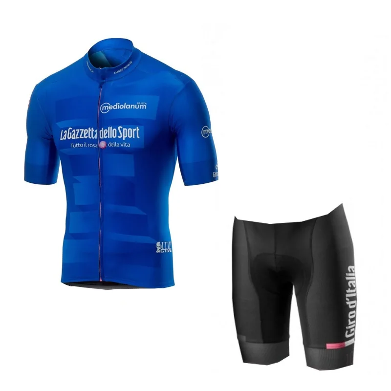 Новинка, pro tour de italy, розовая велосипедная майка, комплекты, дышащий, MTB, быстросохнущий, велосипедная одежда, Ropa ciclismo, гелевая подкладка - Цвет: blue no bib