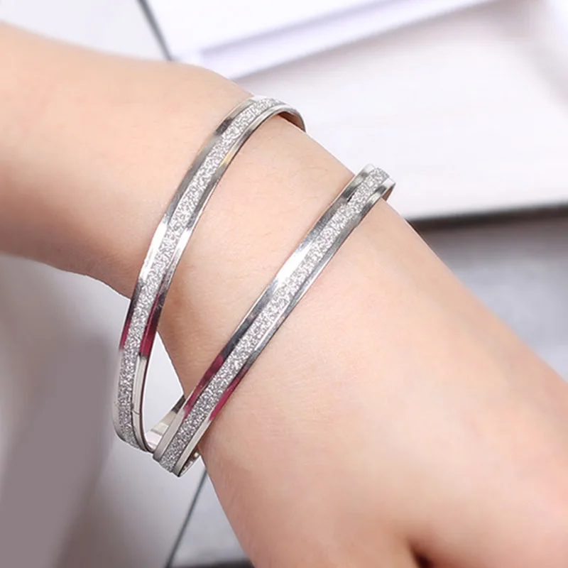 Модный 1 шт. корейский ювелирный двойной матовый браслет из розового золота