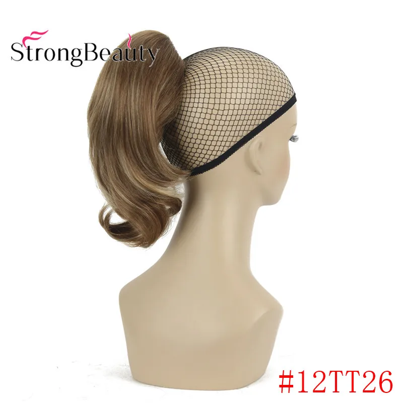12TT26 StrongBeauty 12 дюймов 10% синтетические 90% человеческие волосы короткая кудрявая заколка для хвоста в наращивание волос с зажимом для когтей - Цвет: 12TT26
