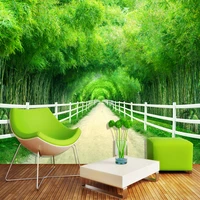 custom 3d mural wallpaper modern simple bamboo forest fence path photo wall painting living room tv sofa backdrop wall paper 3 d