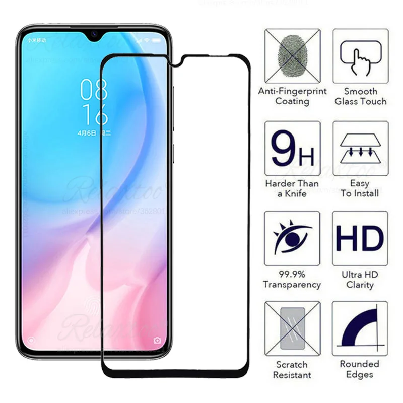 Закаленное стекло с полным покрытием для Xiaomi mi play CC9 CC9e Защита экрана redmi note 7 7a 7s