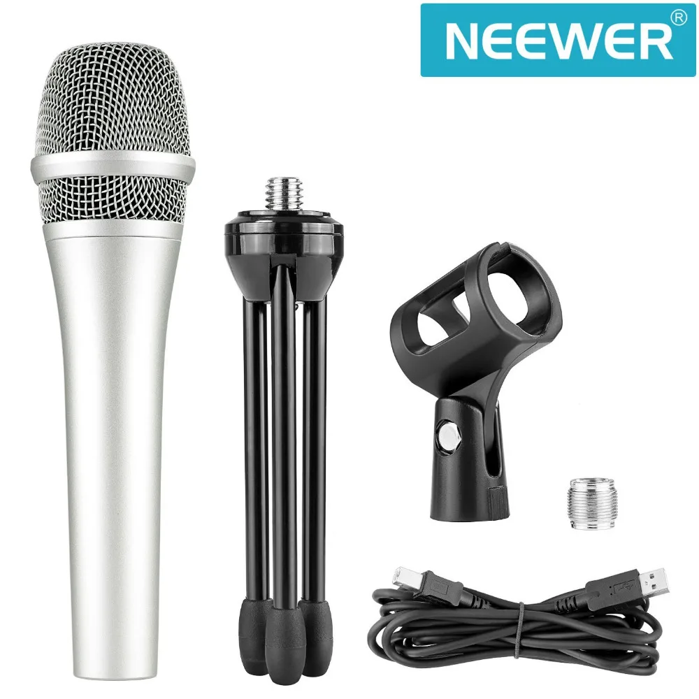 Проводной ручной голосовой микрофон Neewer зажим для микрофона usb кабель Настольная