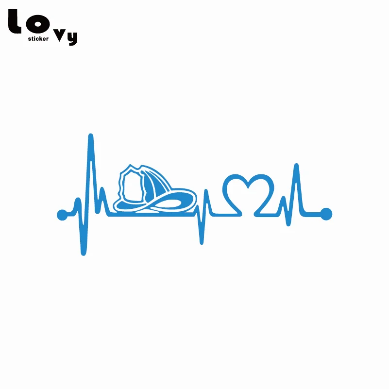 Пожарный шлем Heartbeat Lifeline Виниловая наклейка для автомобиля/наклейка украшения