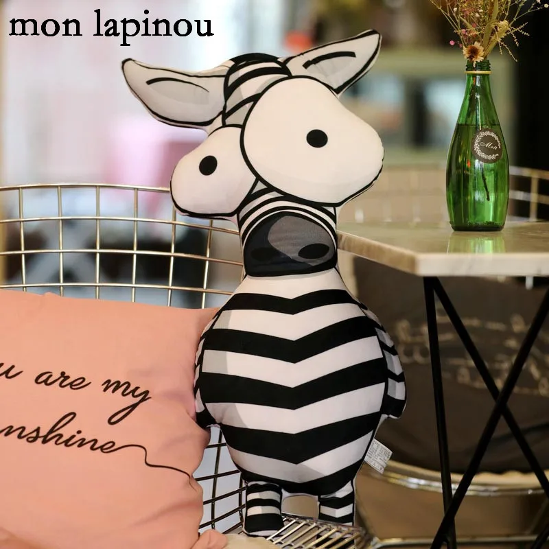 zebra 62cm Слон, фламинго, Зебра, Лев, животные, плюшевые подушки, милые большие глаза, мягкая подушка, Детские Мультяшные игрушки, домашний диван, Декор, Новинка - Цвет: zebra 62cm