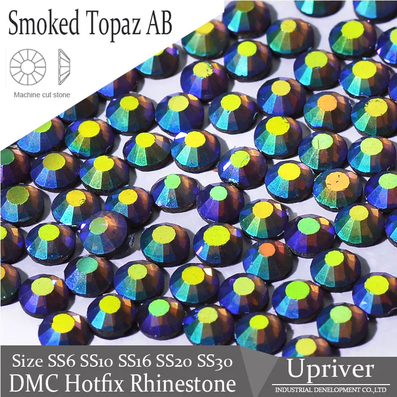 Высокое качество Flatback железа на SS20 исправление стразы дымчатый топаз AB 1440 шт для