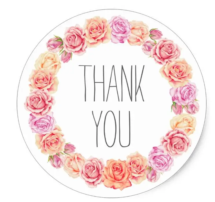 

1.5inch Flower Thank You Elegant Wedding Favor Stickers