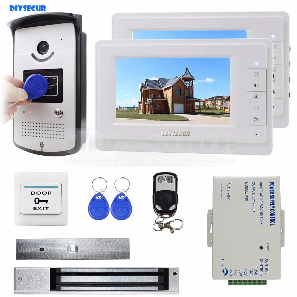 Видеодомофон DIYSECUR 7 дюймовый монитор видеодомофон система видеодомофона 700TVL