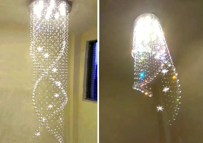 Хрустальная люстра для гостиной двуспальный светильник виллы вращающаяся лампа