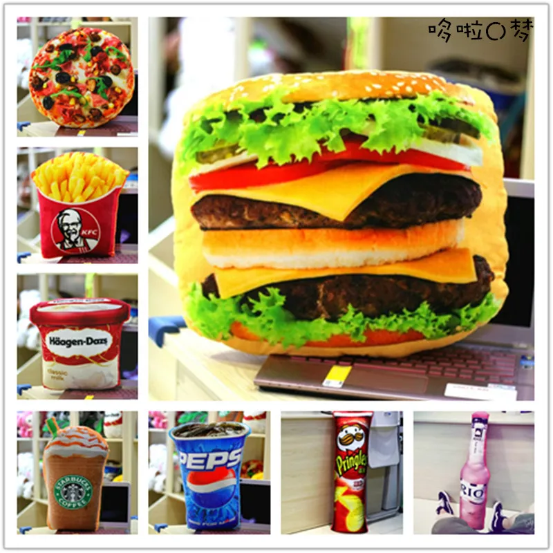 Плюшевая игрушка Candice guo забавная 3D имитация подушки подушка гамбургер пицца