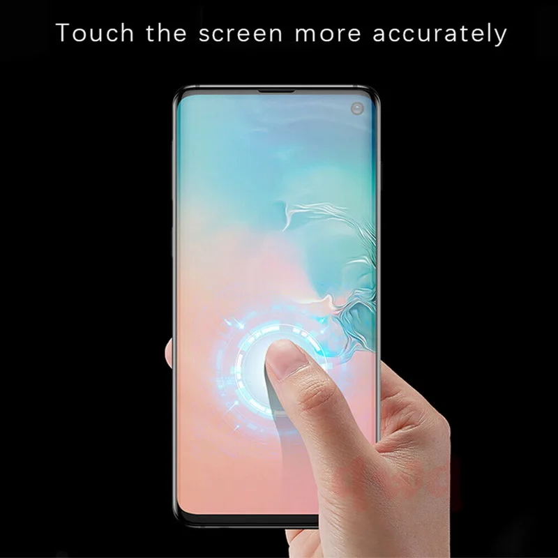 6D Full Coverage Glue UV Tempered Glass Screen Protector Flim Phone Case For Samsung Note 10 8 9 Pro S10 Plus S10e S9 S8 Shell