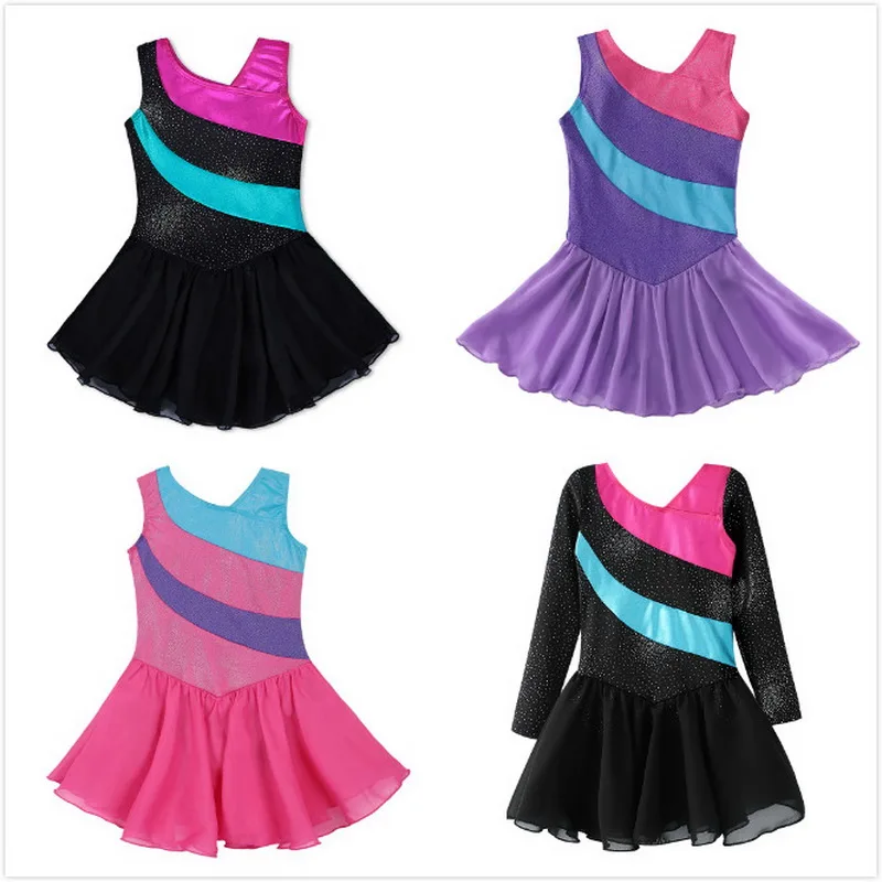 Балетное платье-пачка для девочек Littele/юбка без рукавов радужная юбка блестящая