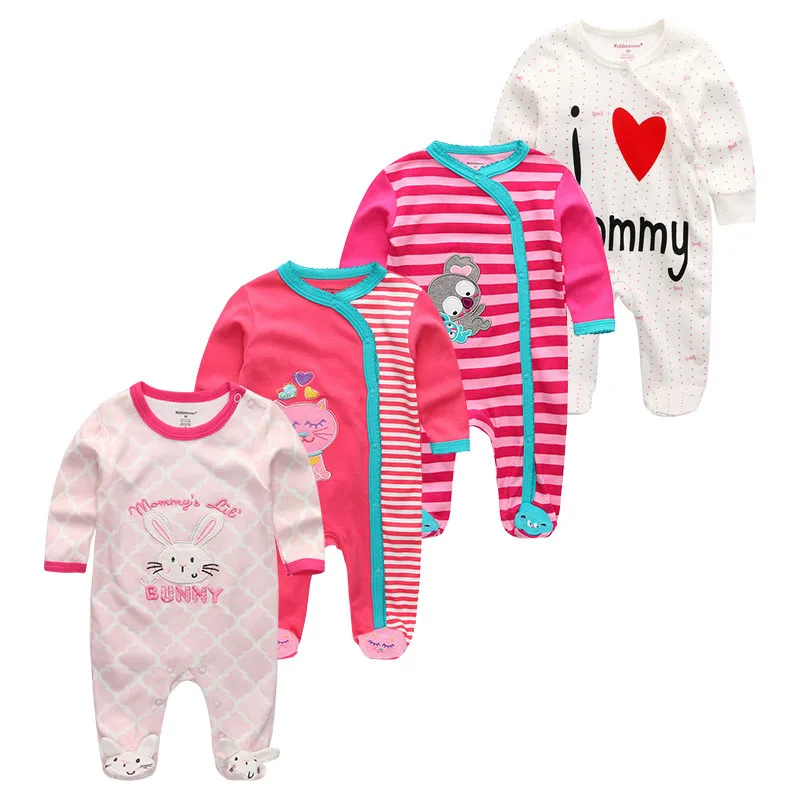 4 шт./лот одежда унисекс для новорожденных мальчиков Roupas de bebe хлопковые