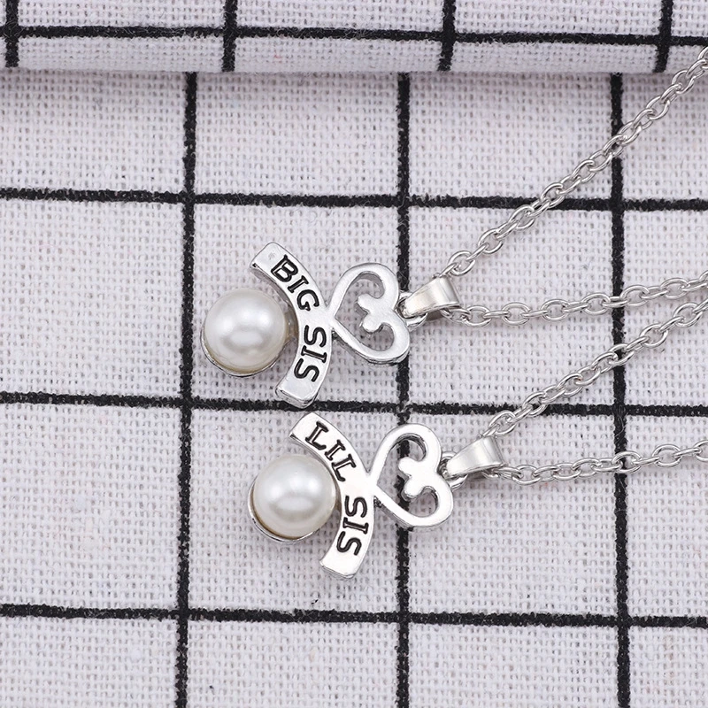 2 шт./компл. ожерелье с подвеской в виде сердца модное большой жемчужиной SIS LIL