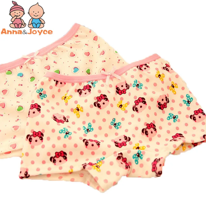 6 шт./Лот боксеры для девочек детское нижнее белье с мультяшным рисунком