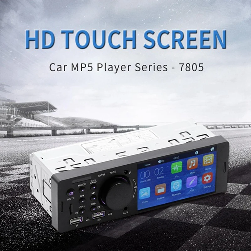 1Din 4 1 дюймовый сенсорный экран Tft стерео Mp5 плеер Fm радио Bt4.0 Usb Aux Rca с дистанционным
