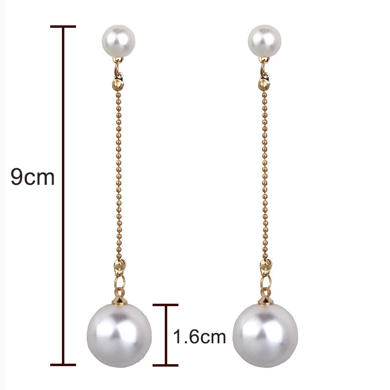 European Fashion Simulated Pearls Earrings Long Tassel For Women Lady Jewelry Brincos 2019 New | Украшения и аксессуары