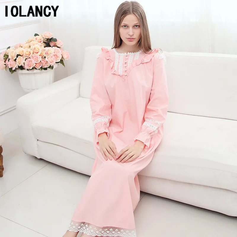 Одежда для беременных Дворцовая Ночная рубашка в стиле ретро с длинным рукавом