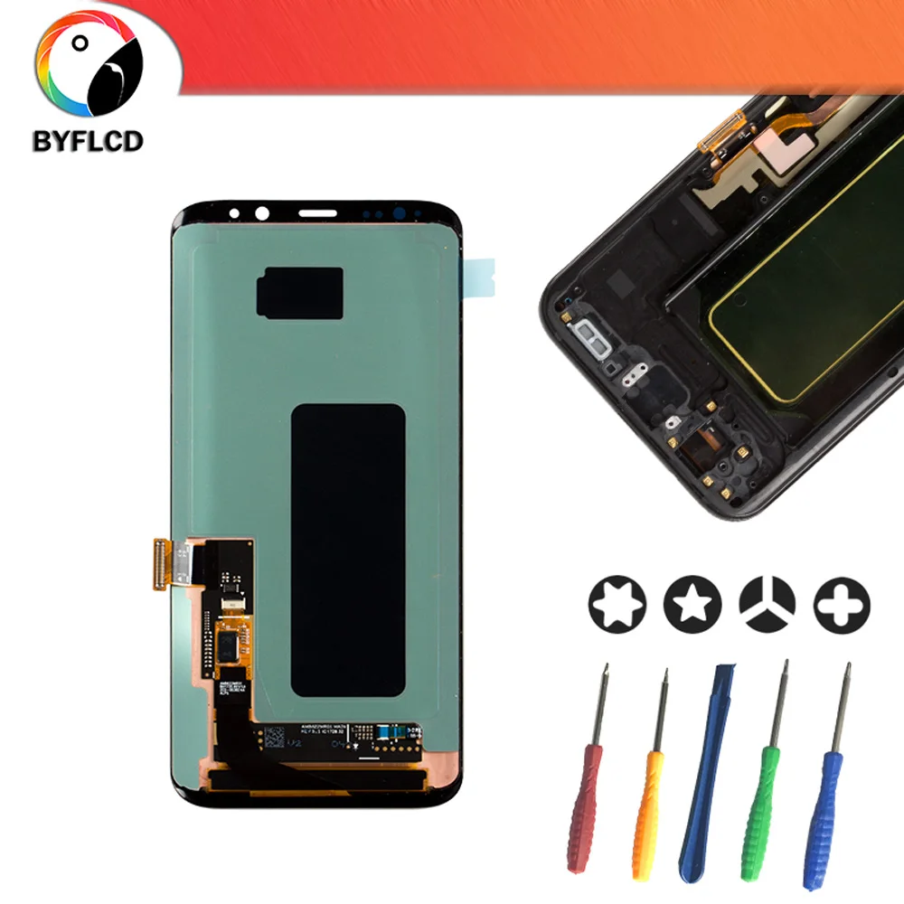 Оригинальный ЖК дисплей для samsung Galaxy S8 G950 G950F экран Plus G955 G955F сжигание тени