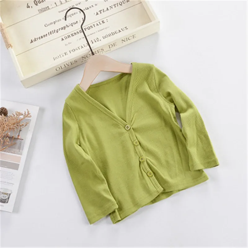 Весенне осенний свитер для девочек куртка 2019 с длинными рукавами кардиган одежда