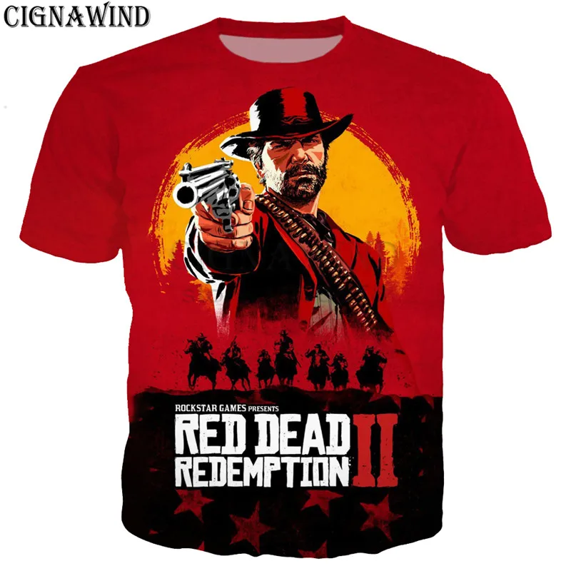 Модные популярные горячие игры красные изображения из фильма «red Dead Redemption» 2 футболки для мужчин/женщин 3d печать футболки Повседневная Harajuku стиль футболка уличная топы - Цвет: 10