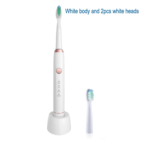 white body and 2head Sarmocare M100 электрическая ультра звуковая зубная щетка, звуковая зубная щетка es IPX7, водонепроницаемая сменная батарея, зубная щетка, зубные щетки - Цвет: white body and 2head