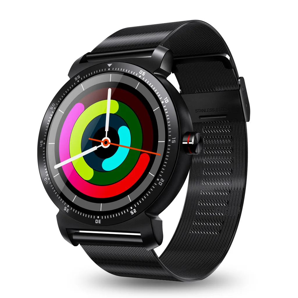 Black EPULA K88H плюс спортивные Bluetooth умные часы IOS Android для женщин и мужчин дети монитор сердечного ритма часы ips круглый экран - Цвет: Black