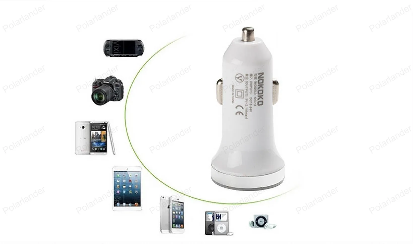 Адаптер с двумя USB портами для мобильных телефонов и цифровых камер 12 24 В 2 0 А 1