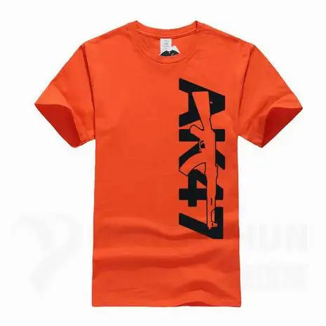 Boutique Men Tops Tees Summer Fashion New AK47 Printed T Shirt Short Sleeve Men AK 47 Rifle Gun Personalized T Shirts 3XL