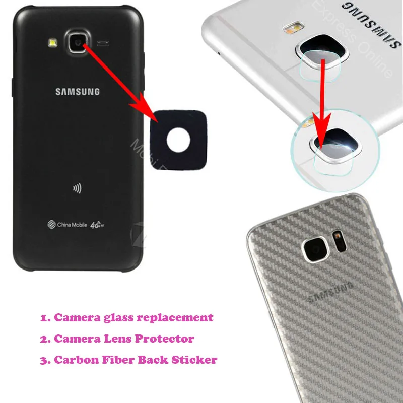 Для samsung Galaxy J5/A3/A5/J3/J7/A7/A8/A9 S7/S6/Edge Note 4/Note 5/3 S5 Камера объектив Стекло наклейка на заднюю часть запасная крышка для защиты