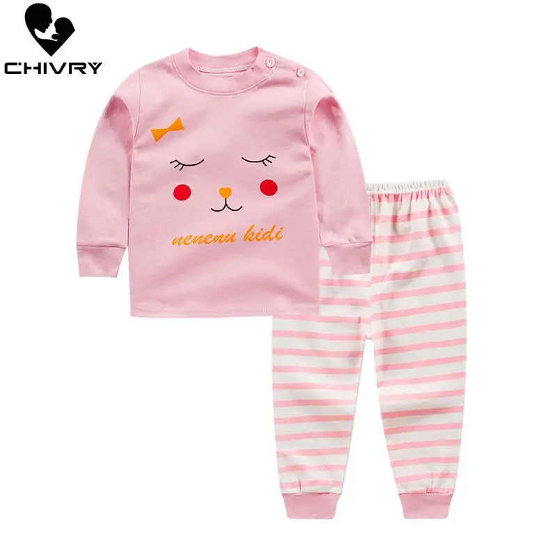 Chivry 100% из хлопка Детский набор пижам для мальчиков с длинными рукавами и