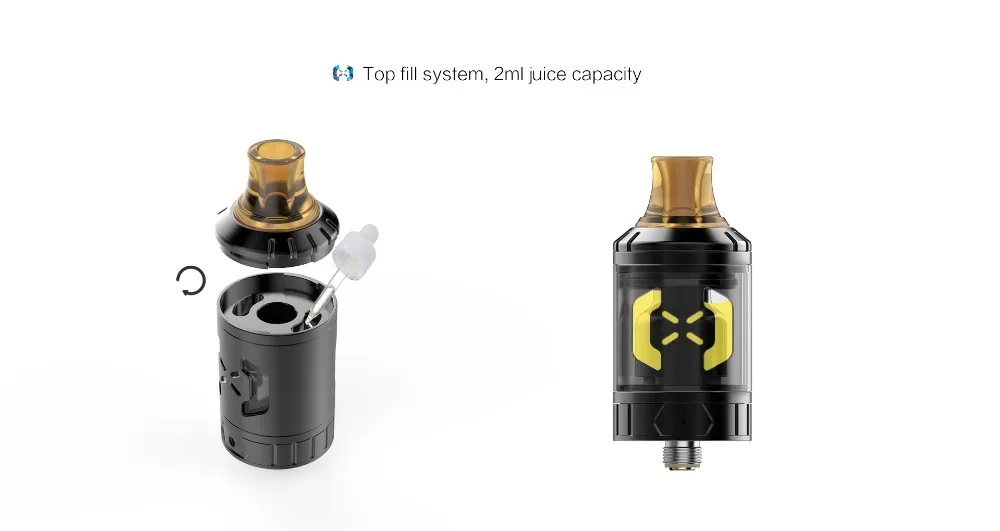 Оригинальный Hugsvape Chalice MTL RTA 2 мл 24 мм Восстановленный распылитель 510 резьба