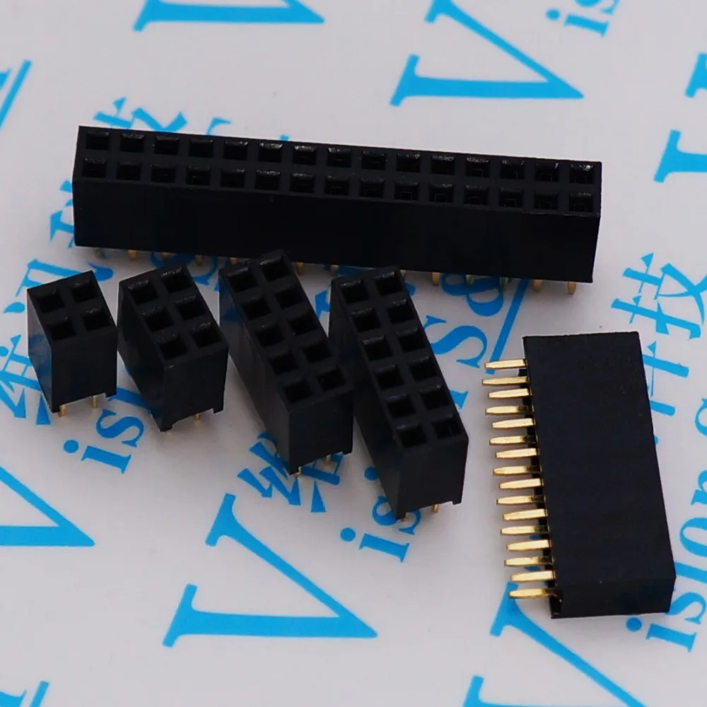 50 шт./лот 2.54 мм Шаг Женский двухрядные Прямо Заголовок Газа 2*17/18/20/25 /30/40 P|lot|striplot lot |