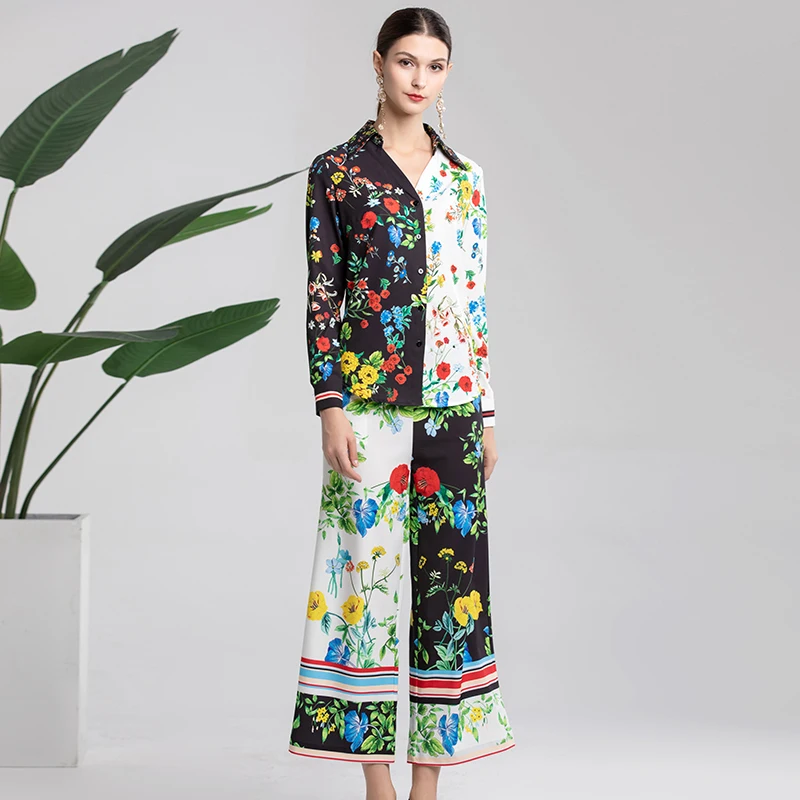 Весна 2019 красивые женские комплекты из 2 предметов с принтом высокое качество хит