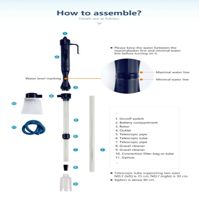 Glass Aquarium Electric Syphon Bottle Sand Washing Auto Fish Tank Vacuum Gravel Water Changer Filter Cleaner Washer | Дом и сад