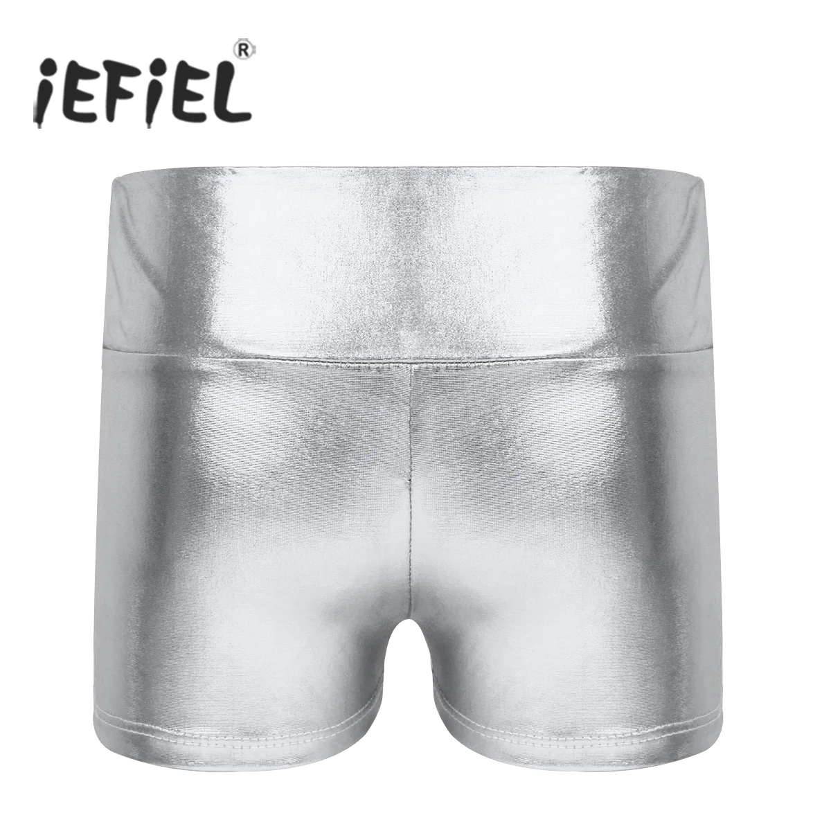 

Kids Girls Metallic Shiny High Waist Dance Tutu Shorts Bottoms Activewear for Sports Gymnastic Leotard Workout Ballet Shorts