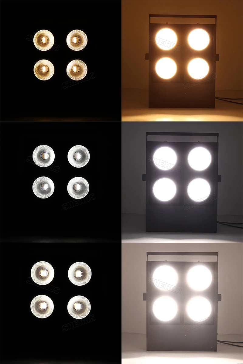 DMX Dimmering 4x100 Вт COB Blinder Light Светодиодная лампа 4 глаза холодный белый/теплый белый Wash