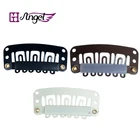 100 шт., U-образные металлические клипсы для наращивания волос, с силиконовой основой