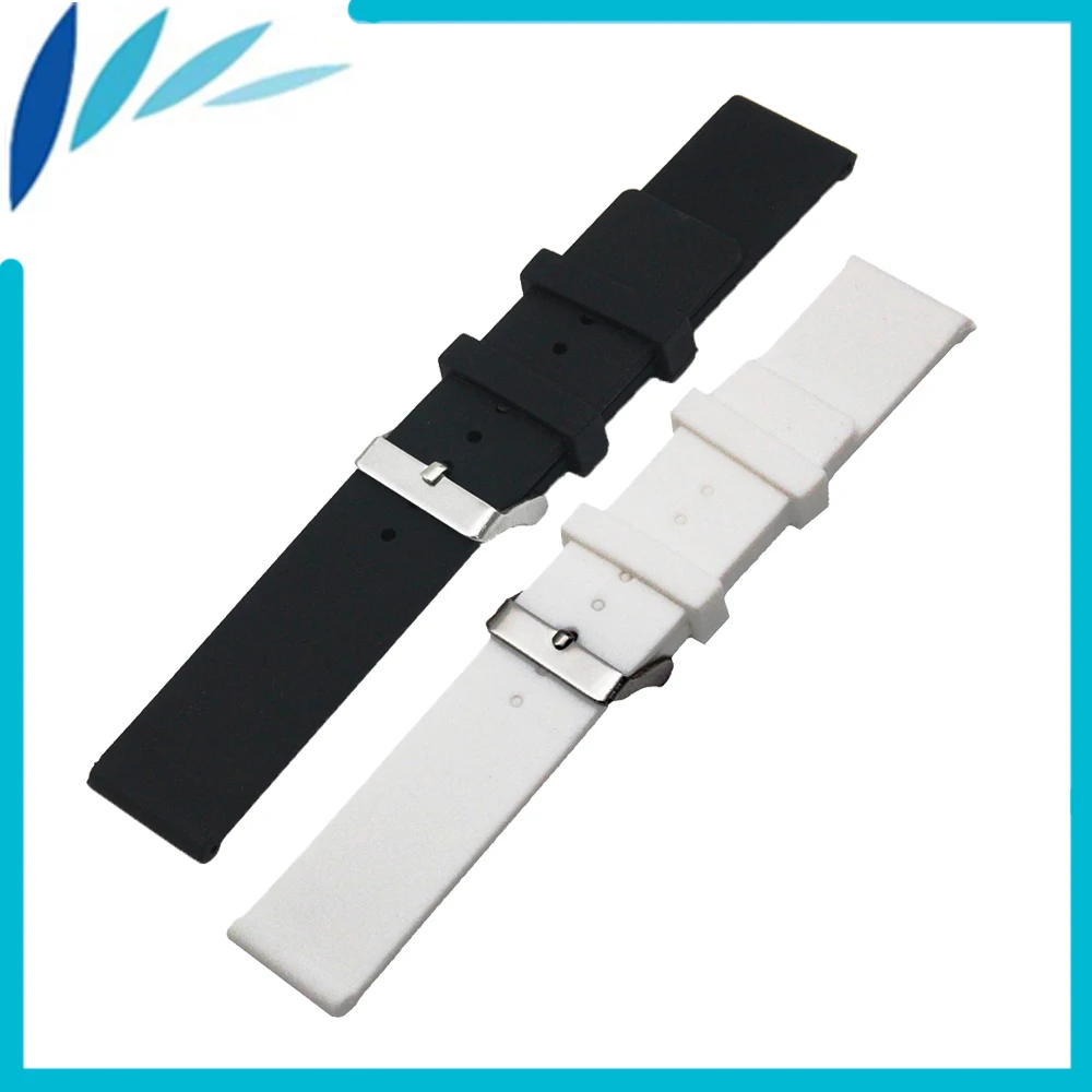 

Silicone Rubber Watch Band 24mm for Suunto TRAVERSE Stainless Steel Pin Clasp Strap Wrist Loop Belt Bracelet + Spring Bar + Tool