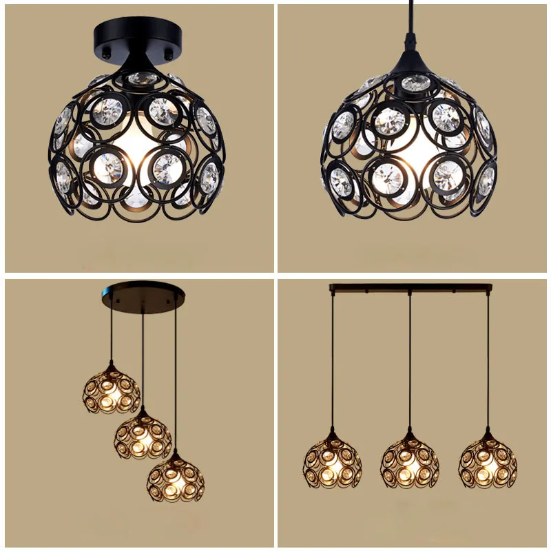 

Люстры в американском стиле, ресторанный бар, стол, крыльцо, коридор, балкон, лампы, скандинавские креативные три железные хрустальные лампы...