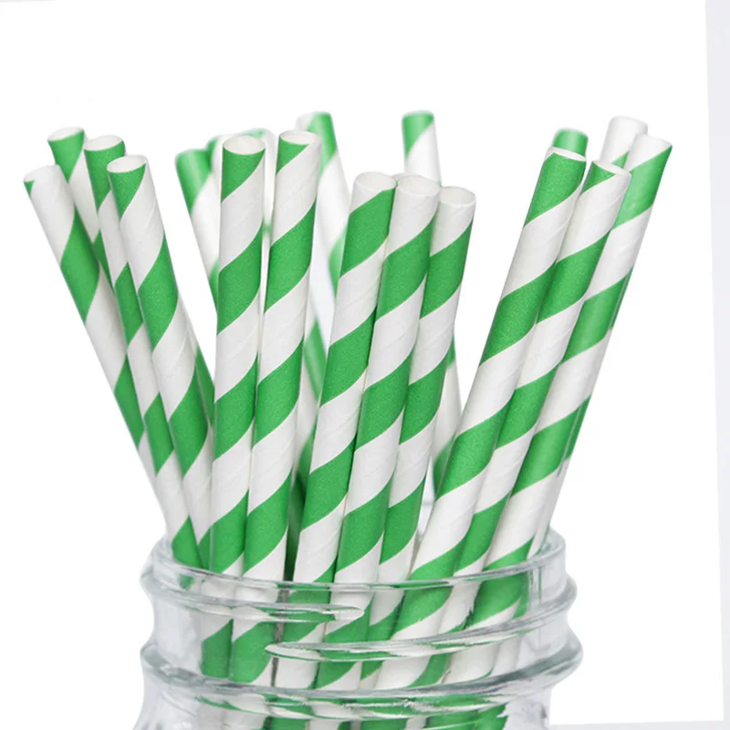 green TURDOS биоразлагаемые золотые бумажные соломинки оптом, 25-Pack/одноразовые соломинки-Pack 100 для дня рождения/свадьбы/Baby Shower вечерние/вечеринок - Цвет: green