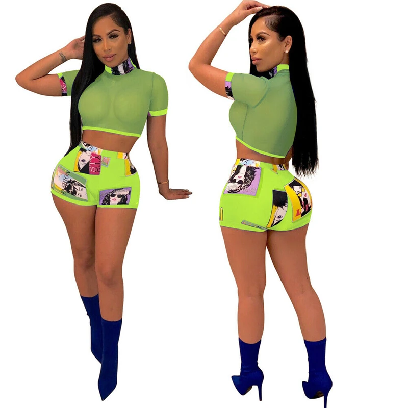 Комплект модной женской одежды прозрачная футболка без рукавов +