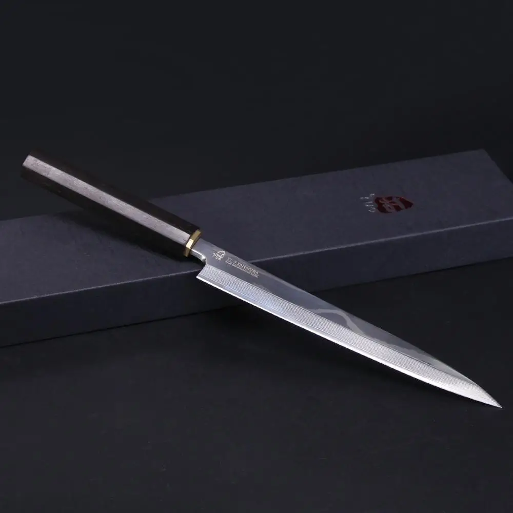 TUO Yanagiba Янагиба Нож Суши Японский VG10 дамаская сталь 8.25 &quot Сашими Ebony рукоятка