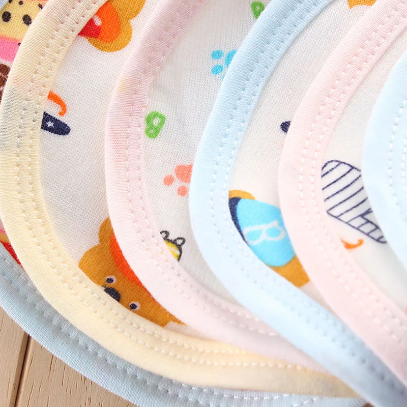 

10pcs/lot New Waterproof Pure Cotton Brushed Baby Bib Print Infant Bib Newborn Baby Boys & Girls Saliva Towel Random Color
