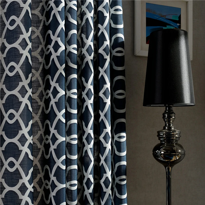 Занавески из 100% полиэстера в современном стиле печатные занавески для гостиной