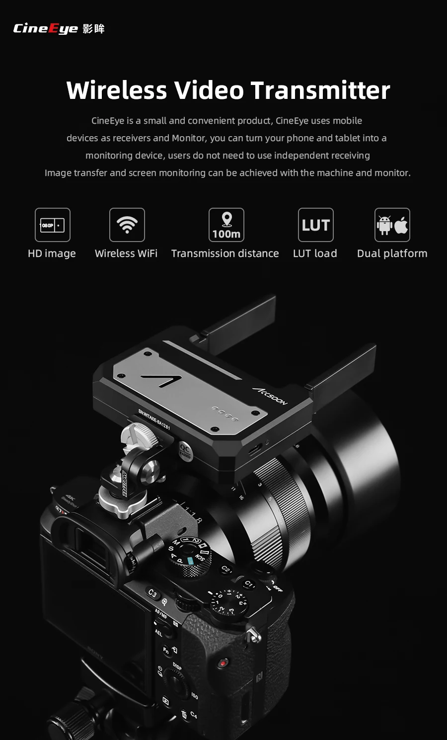 Accsoon CineEye беспроводной 5G 1080P мини HDMI устройство передачи видео передатчик для IOS iPhone для iPad Andriod телефон