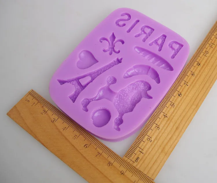 3D силиконовая форма для мастики в форме сердца башни Парижа собаки конфет мыла